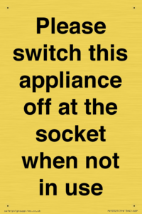 Please switch this appliance off at the socket when not in use